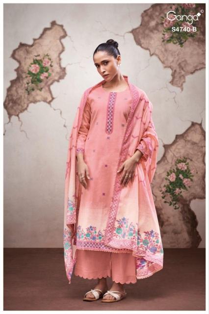 Ganga lishara 4740 cotton dress material wholesale
